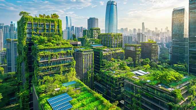 绿色新能源光伏  零污染零排放碳中和城市