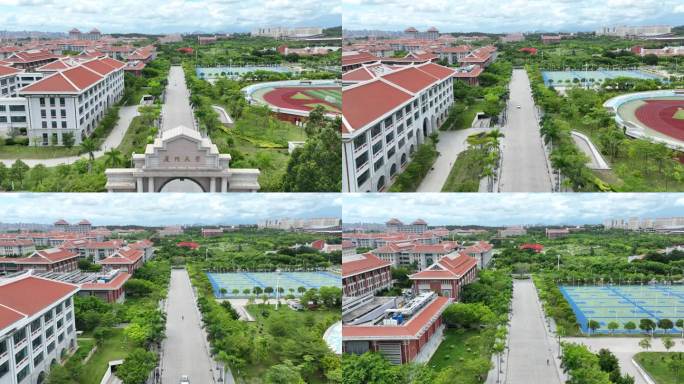 厦门大学翔安校区大门航拍