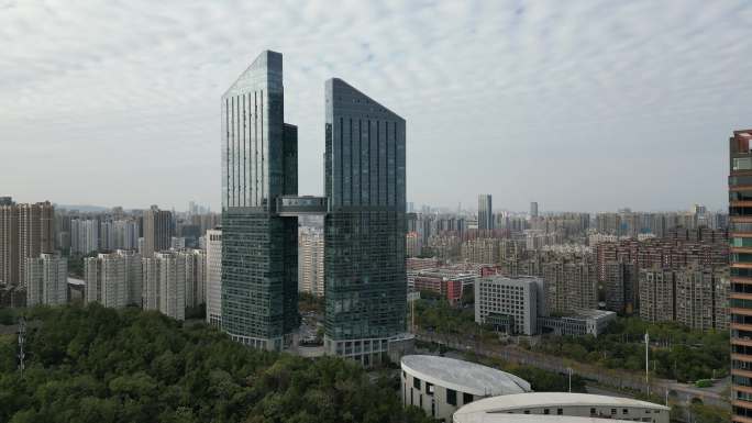 长沙沙湾公园 京武中心写字楼航拍