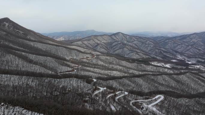 吉林市朱雀山冬季自然风光冬天风景航拍