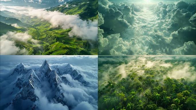 清晨早晨日出云海太阳升起云海云海日出云层