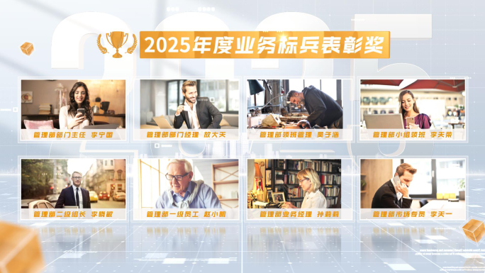 金色多图片图文颁奖表彰展示