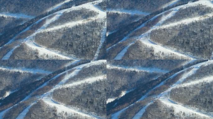 吉林北大湖滑雪场冰雪运动冬天雪乡航拍