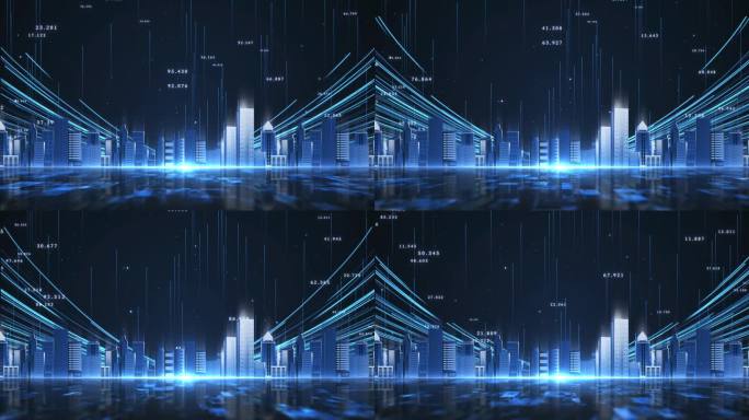 4K大气蓝色科技企业宣传背景视频