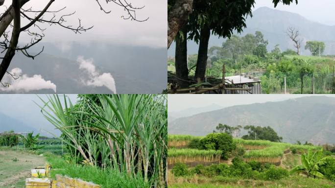 云南玉溪戛洒镇平寨村风光农村大山农田村貌