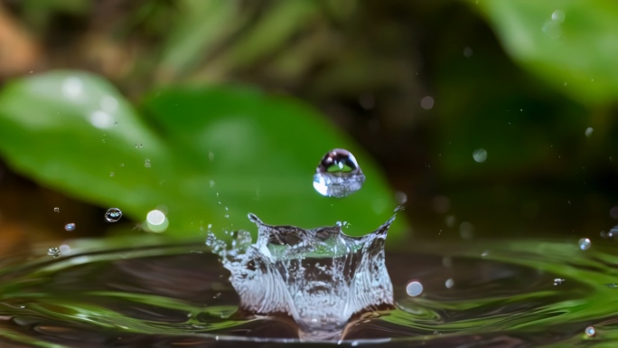 纯净水青苔山泉水流水风景水源森林大自然