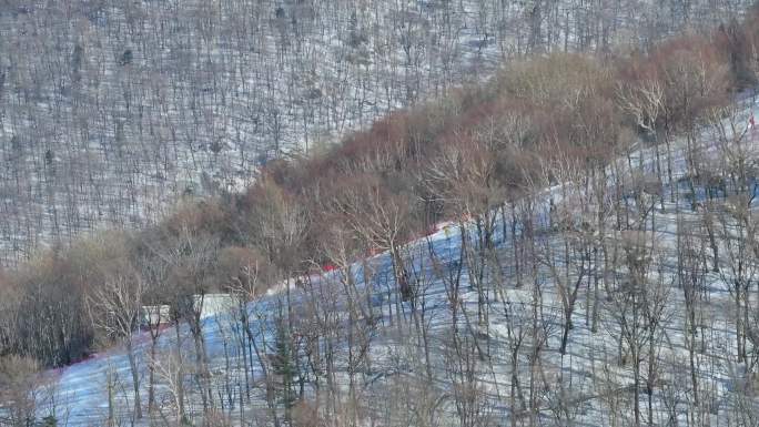 吉林北大湖滑雪场冰雪运动冬天雪乡航拍