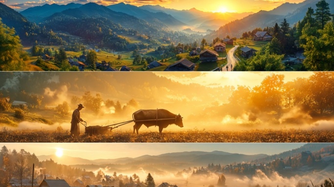 4k宽屏宁静乡村景象