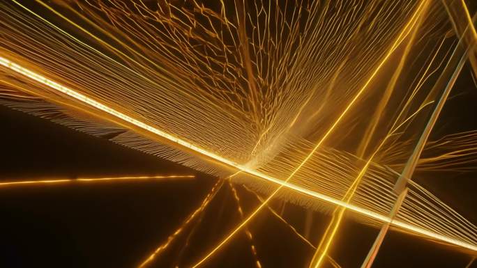 光影 交错 激光排列 空间延展 温暖效果