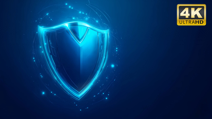 盾牌钥匙数据安全防护科技背景素材