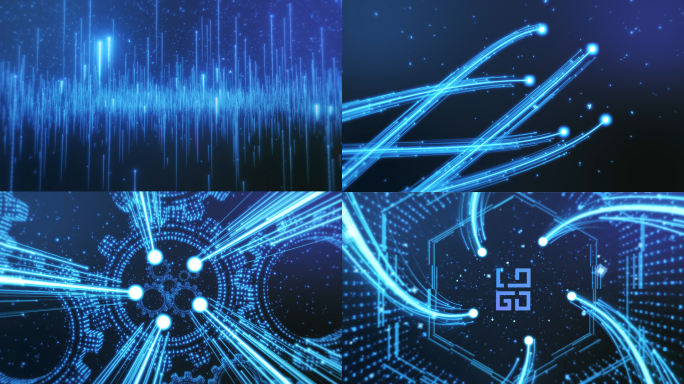 创意科技齿轮粒子片头LOGO标题落版AE