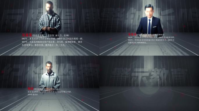 纪委反腐嫌疑人介绍AE模板