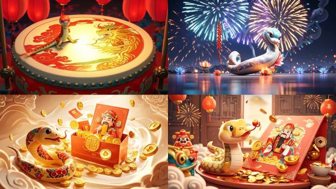 蛇年 元旦 春节 迎新 过年 蛇年素材