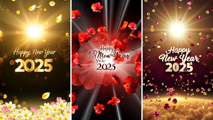 新年快乐2025片头元旦开场跨年蛇年竖屏