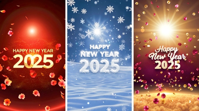 新年快乐2025片头元旦开场跨年蛇年竖屏