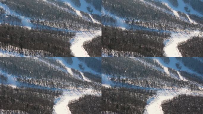 吉林北大湖滑雪场冰雪运动冬天雪乡航拍