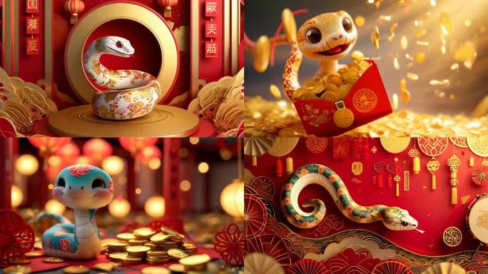 蛇年 过年 元旦 喜庆 春节 新春祝福