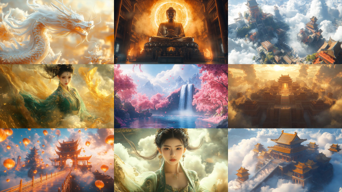 天宫天庭西游记中国风神话故事
