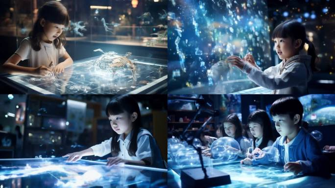 全息投影 虚拟现实 智慧课堂 孩子学习