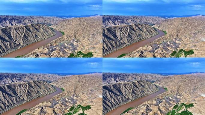 宁夏中卫黄河段 黄河航拍4k