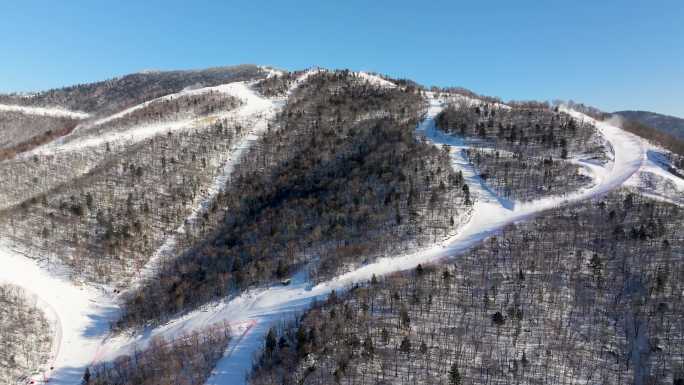 吉林北大湖滑雪场冰雪运动冬天雪乡航拍