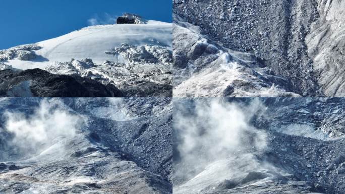 云南哈巴雪山天空山峰航拍