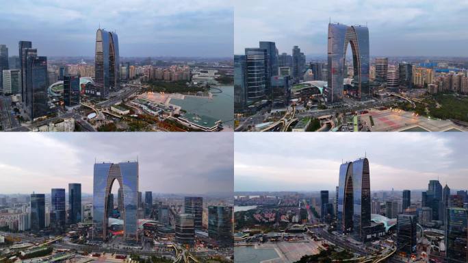 航拍苏州东方之门