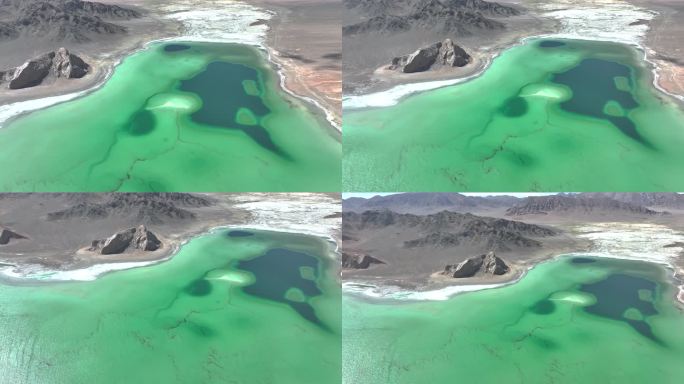4K阿里日土县常姆措高原湖泊盐湖航拍