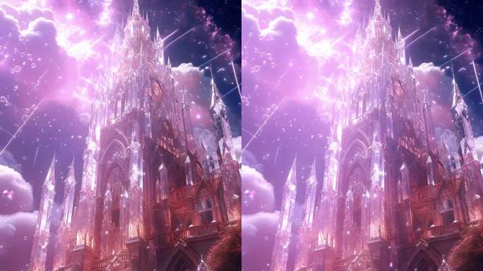 绝美水晶宫殿玫瑰花海星云梦幻