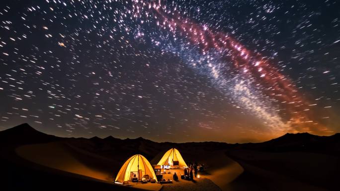 迪拜沙丘露营星空奇幻夜