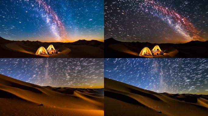 迪拜沙丘露营星空奇幻夜