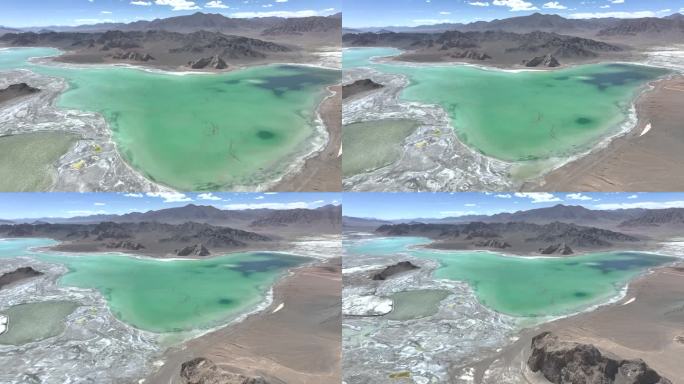 4K阿里日土县常姆措高原湖泊盐湖航拍