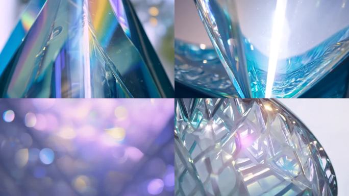 折射玻璃中充满梦幻的光影变化