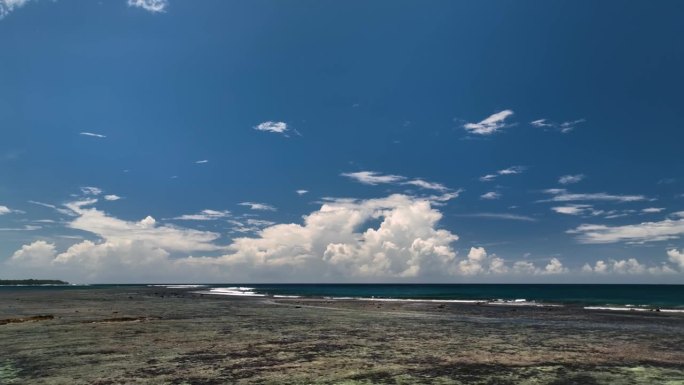 萨摩亚热带岛屿和清澈海洋的鸟瞰图。
