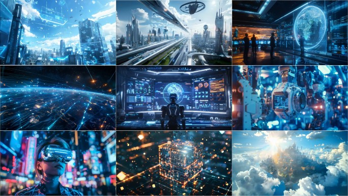 AI动画未来科技 元宇宙城市AIGC合集