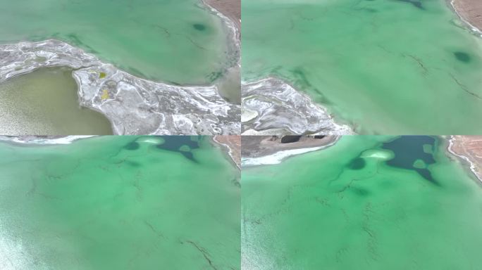 4K阿里日土县常姆措高原湖泊盐湖航拍
