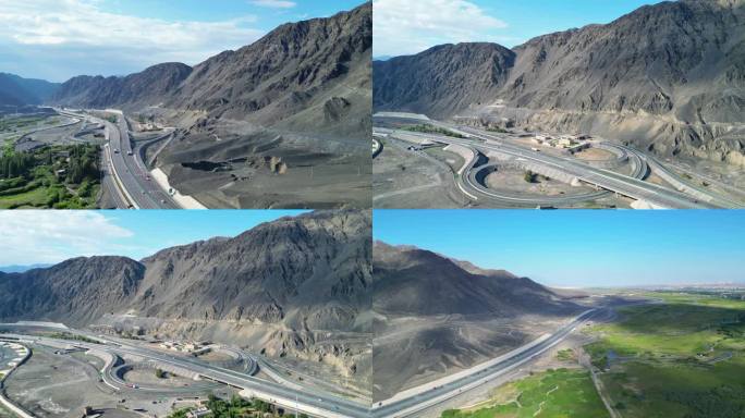 新疆高速公路俯拍