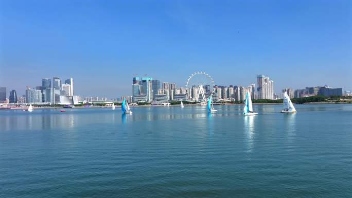 深圳前海帆船赛欢乐港湾 摩天轮 沿江高速