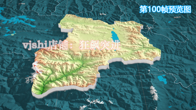 措美县地图三维立体地形山脉河流暗色写实