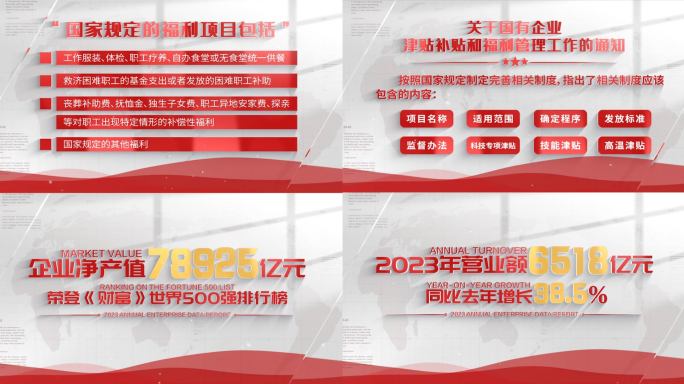 简洁红色政策文字展示