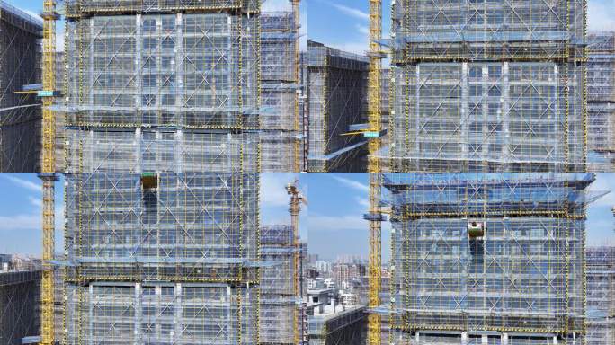 航拍在建房地产建筑