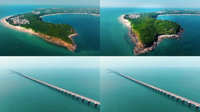 涠洲岛航拍蓝桥