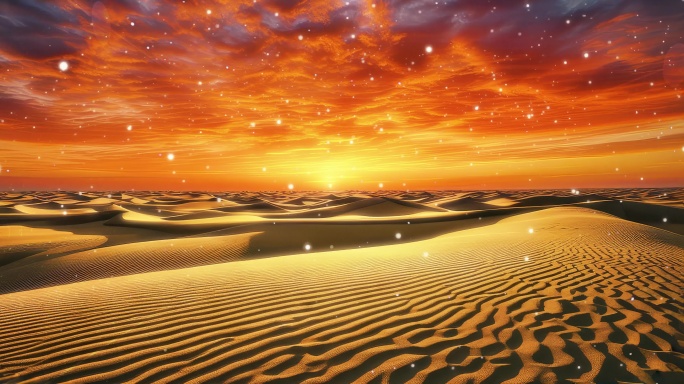 8K宽屏辽阔的沙漠中沙丘起伏宛如大