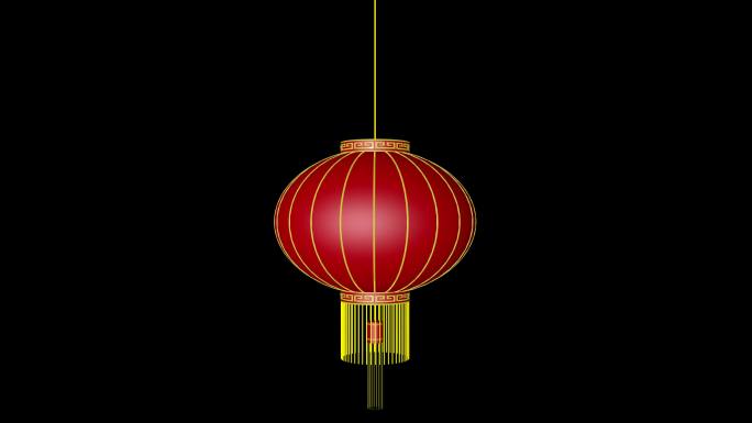 灯笼红色旋转4K三维