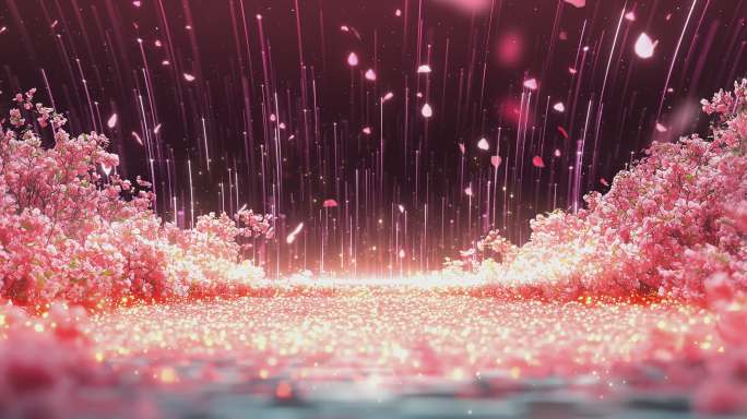 【6K】宽屏 梦幻婚礼粒子花海 节目背景