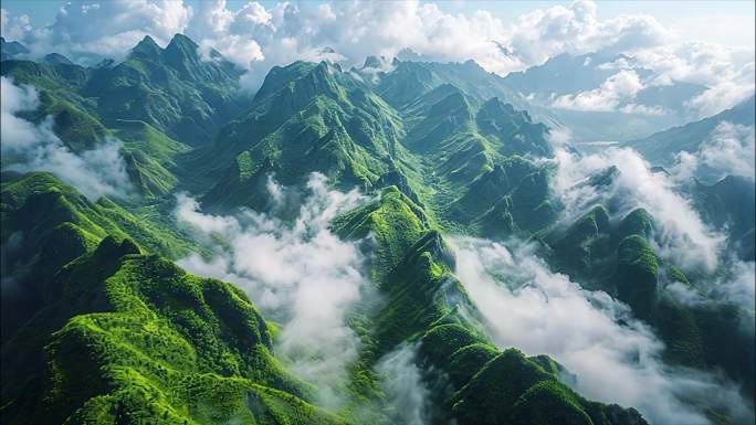 日出云海航拍大自然风景风光ai素材