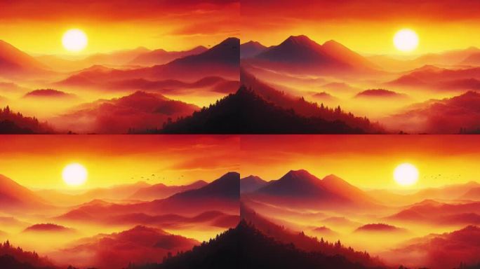 云海晚霞背景v3