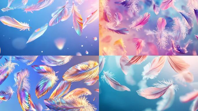 漂浮羽毛飞舞  唯美梦幻