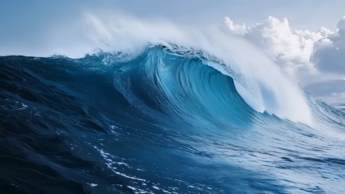 海浪巨浪冲浪浪花海洋气势磅礴波浪浪潮震撼