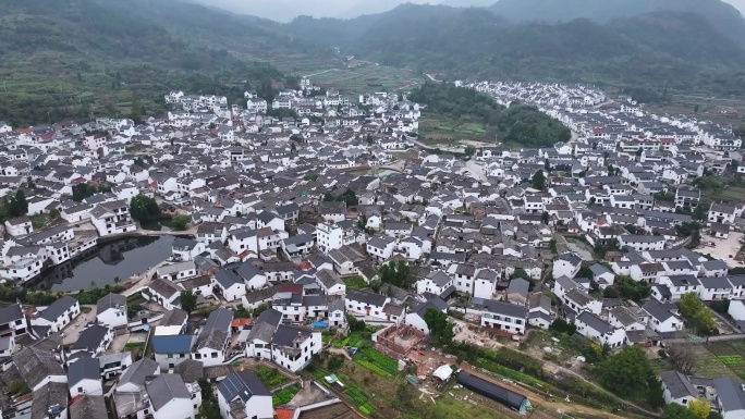 航拍杭州建德新叶古村